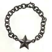 Black Silver one Star Bracelet